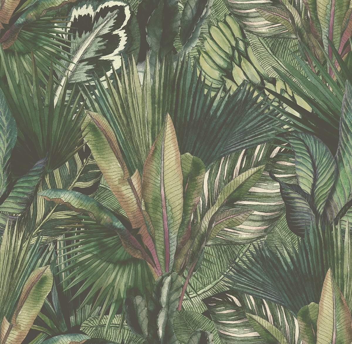 Fototapeta Tropical Bouquet 18 Fototapeta w zielone liście tropikalne “Tropical Bouquet” do kuchni - główne zdjęcie numer 2