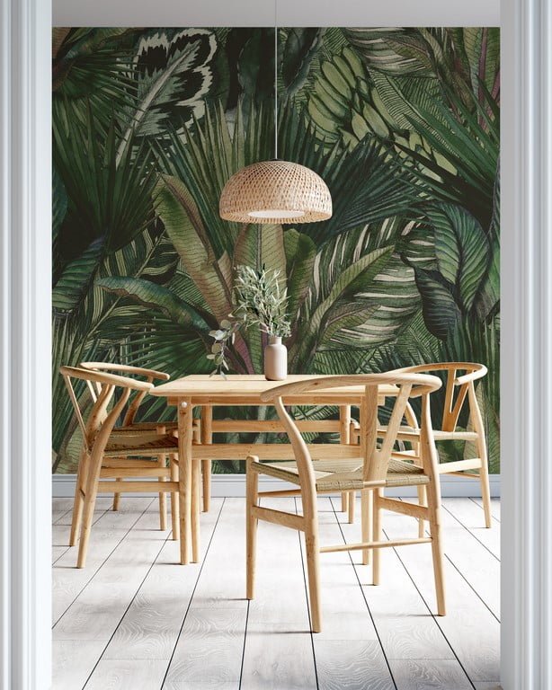 Fototapeta w zielone liście tropikalne Tropical Bouquet - główne zdjęcie produktu