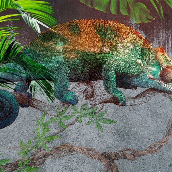 Muurschildering Groene Kameleon