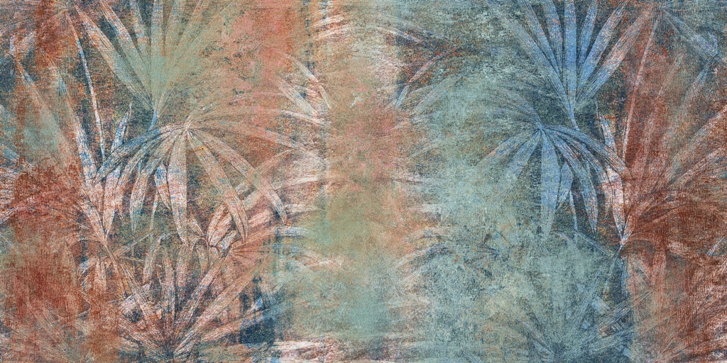 Fototapeta Zarysy Palm Tropikalnych_1731057343' Fototapeta w ciepłych barwach z motywem egzotycznym Zarysy Palm Tropikalnych - zdjęcie numer 2