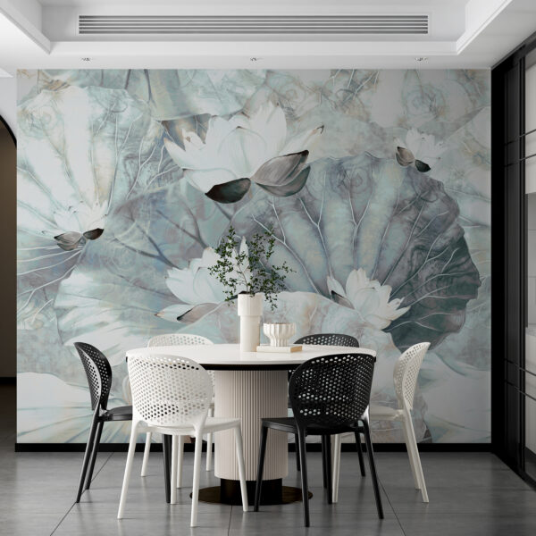 Foto Fotobehang Witte waterlelies