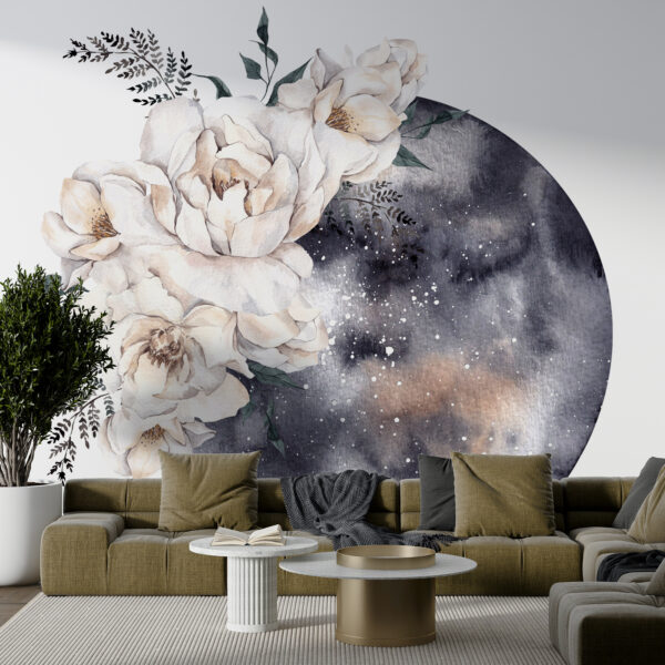 Fotobehang Bloemen op de Maan