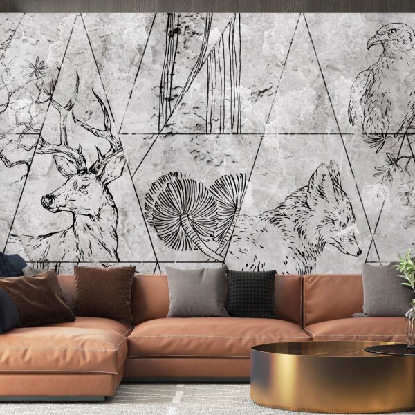 Fotobehang Bos Geometrie