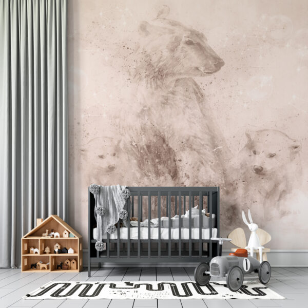 Fotobehang van een berenfamilie