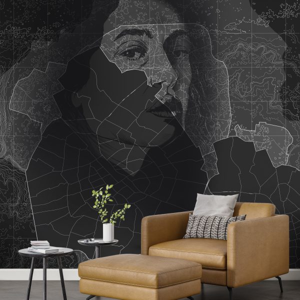 Fotobehang Vrouw in Grijs
