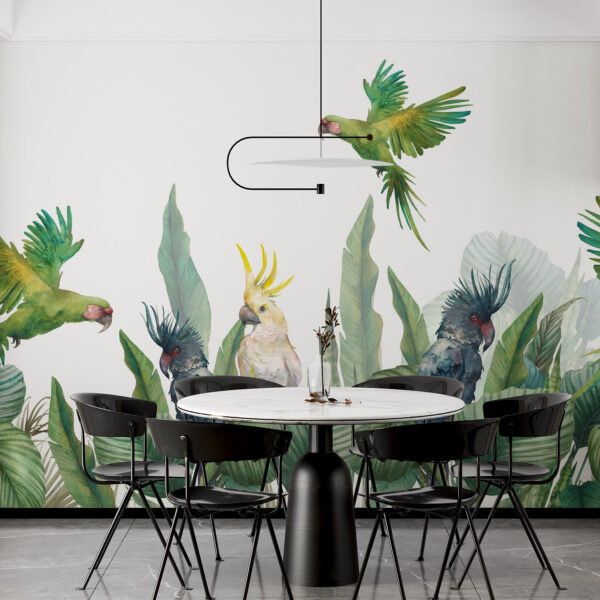 Fotobehang Groene papegaaien