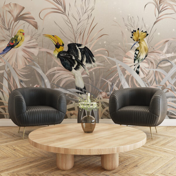 Fotobehang van gele vogels