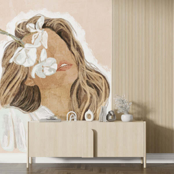 Fotobehang van een vrouw in het wit