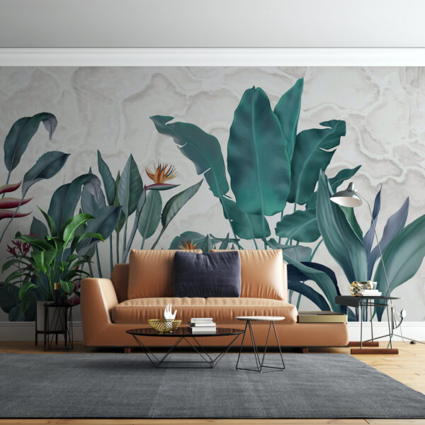 Strelitzia bloemen Fotobehang