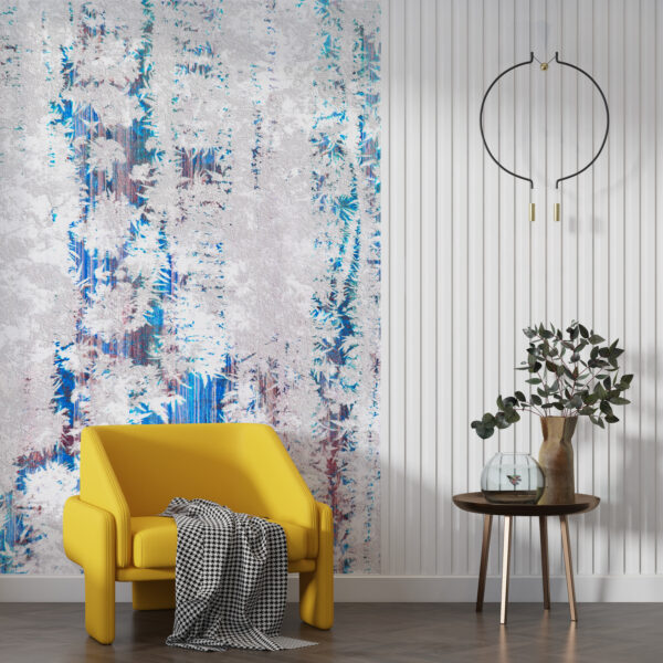 Fotobehang van wit en blauw