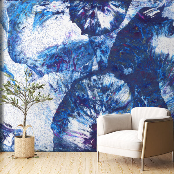 Fotobehang Marineblauwe golven
