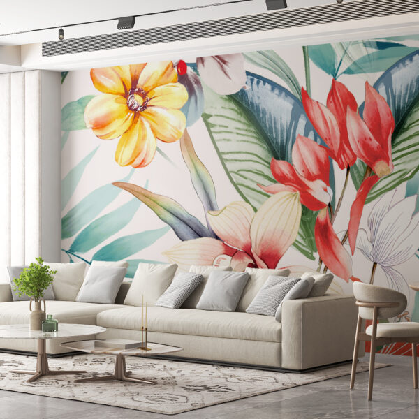 Kleurrijk Bloemen Fotobehang