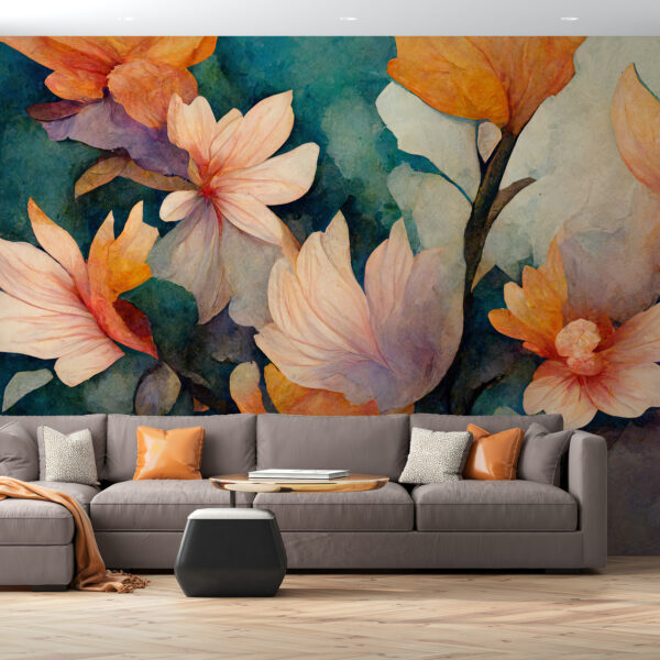 Fotobehang Geschilderde Bloemen