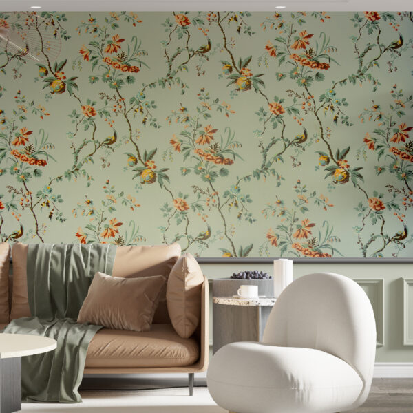 Fotobehang Oranje Bloemen
