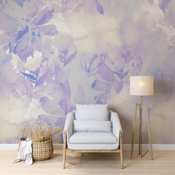 Fotobehang paarse bloemen