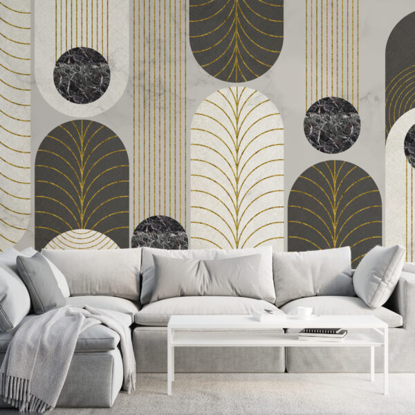 Fotobehang Halve Cirkel Met Goud