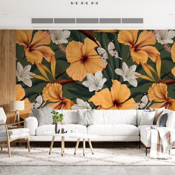 Fotobehang Gele Bloemen