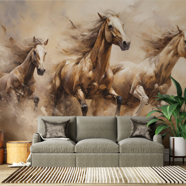 Fotobehang Paarden op de vlucht