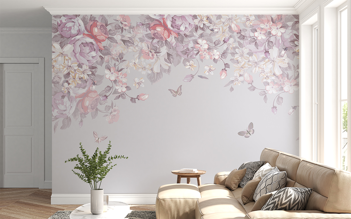 Roze bloem Fotobehang