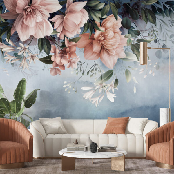 Roze bloem Fotobehang