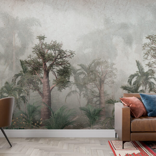 Fotobehang Sequoia’s in de Mist