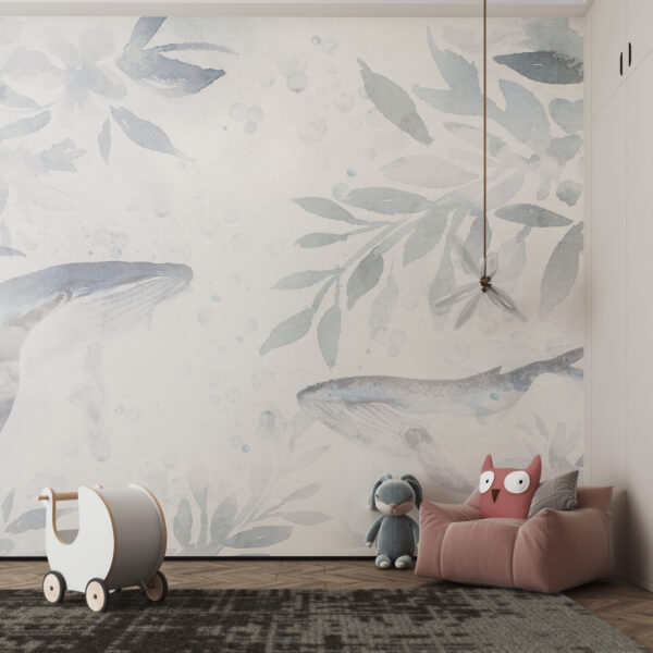 Fotobehang van twee walvissen