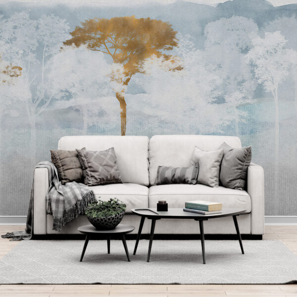 Fotobehang Slanke bomen