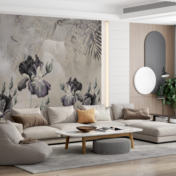 Fotobehang Korenbloemen in Grijs
