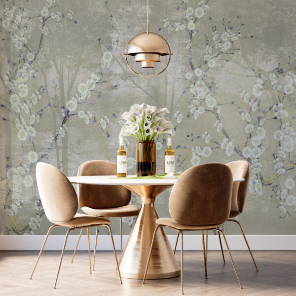 Fotobehang Kleine Witte Bloemen