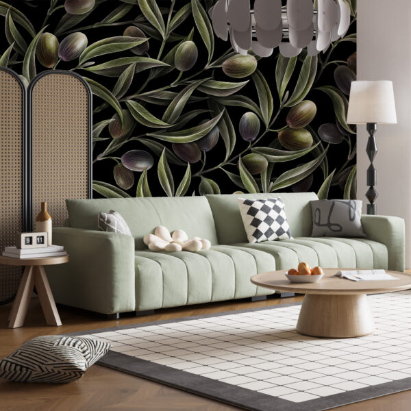 Fotobehang Groene Olijven