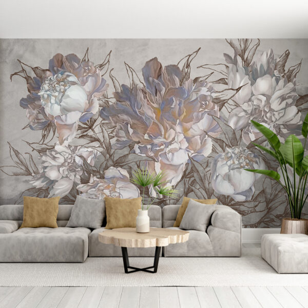 Fotobehang Boeket witte rozen