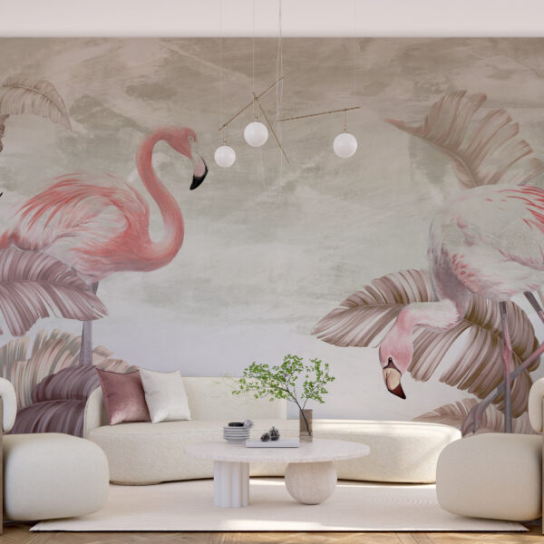 Fotobehang Flamingodans