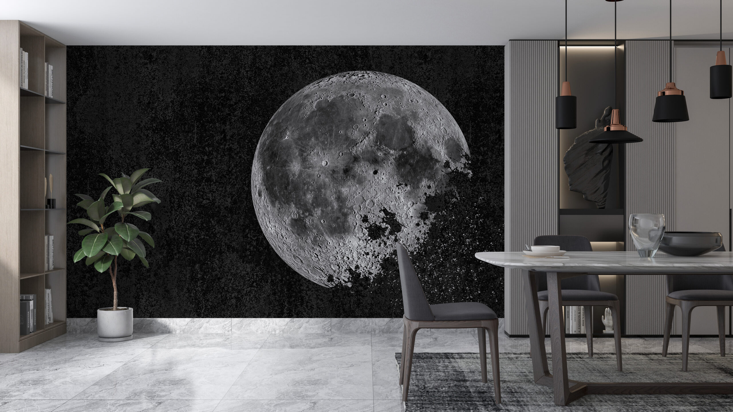 Mural Maan Zwart