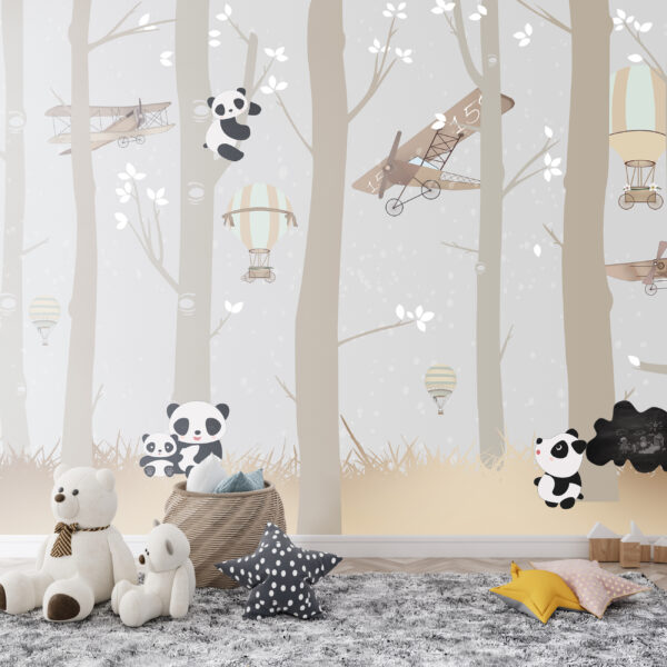Muurschildering Happy Panda