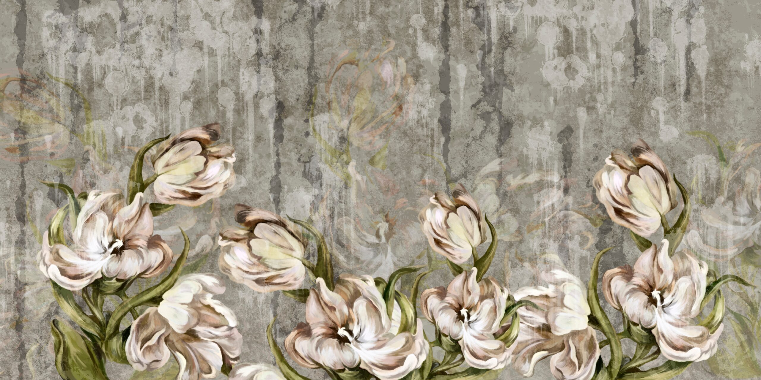 Fotobehang Hangbloemen op een Donkere Achtergrond - Afbeelding 3