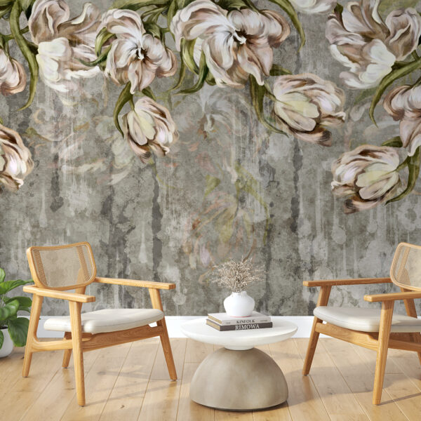 Fotobehang Hangbloemen op een Donkere Achtergrond