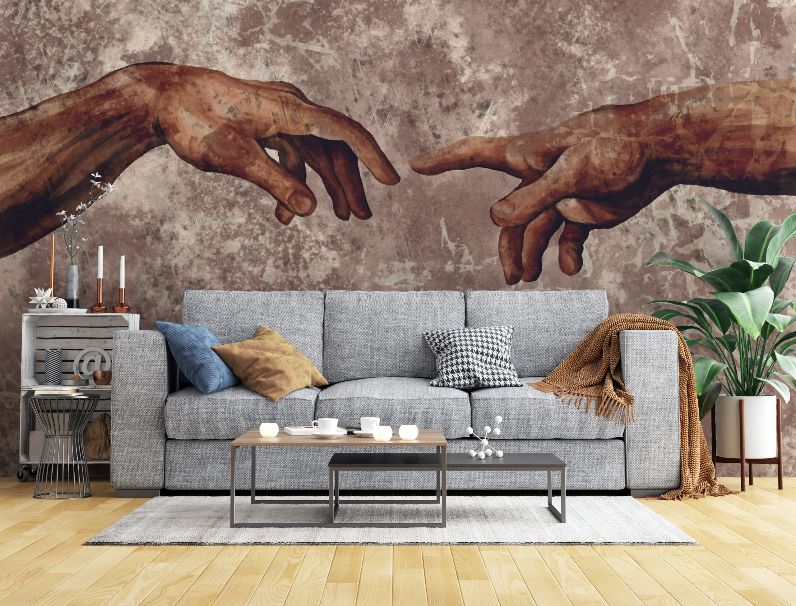 Fotobehang Touch Hands