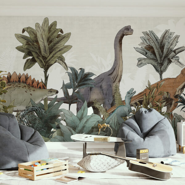 Dinosaurussen muurschildering