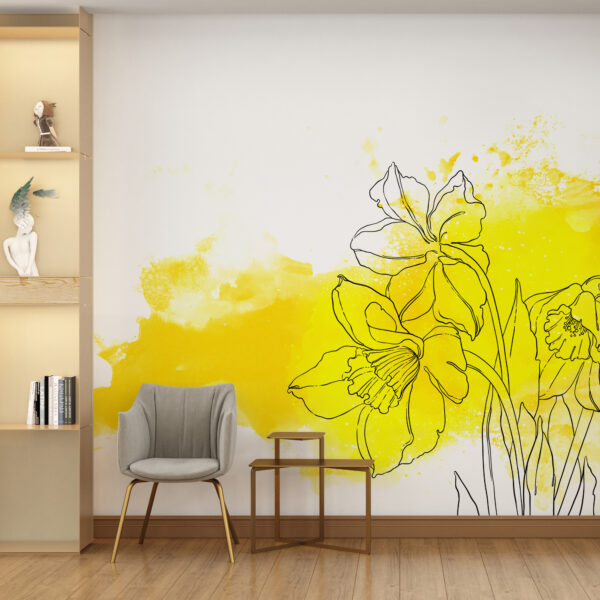 Fotobehang Bloemen in Geel
