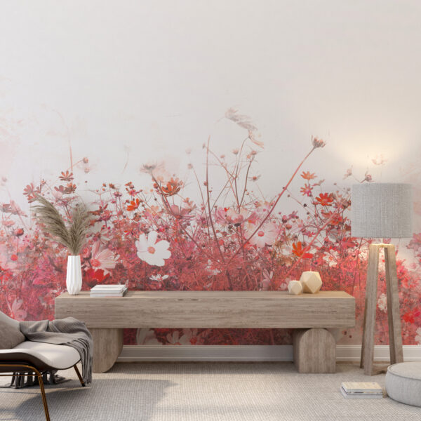 Fotobehang Bloemen in Roze en Rood