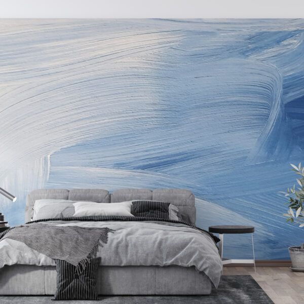 Fotobehang Blauw gepenseeld