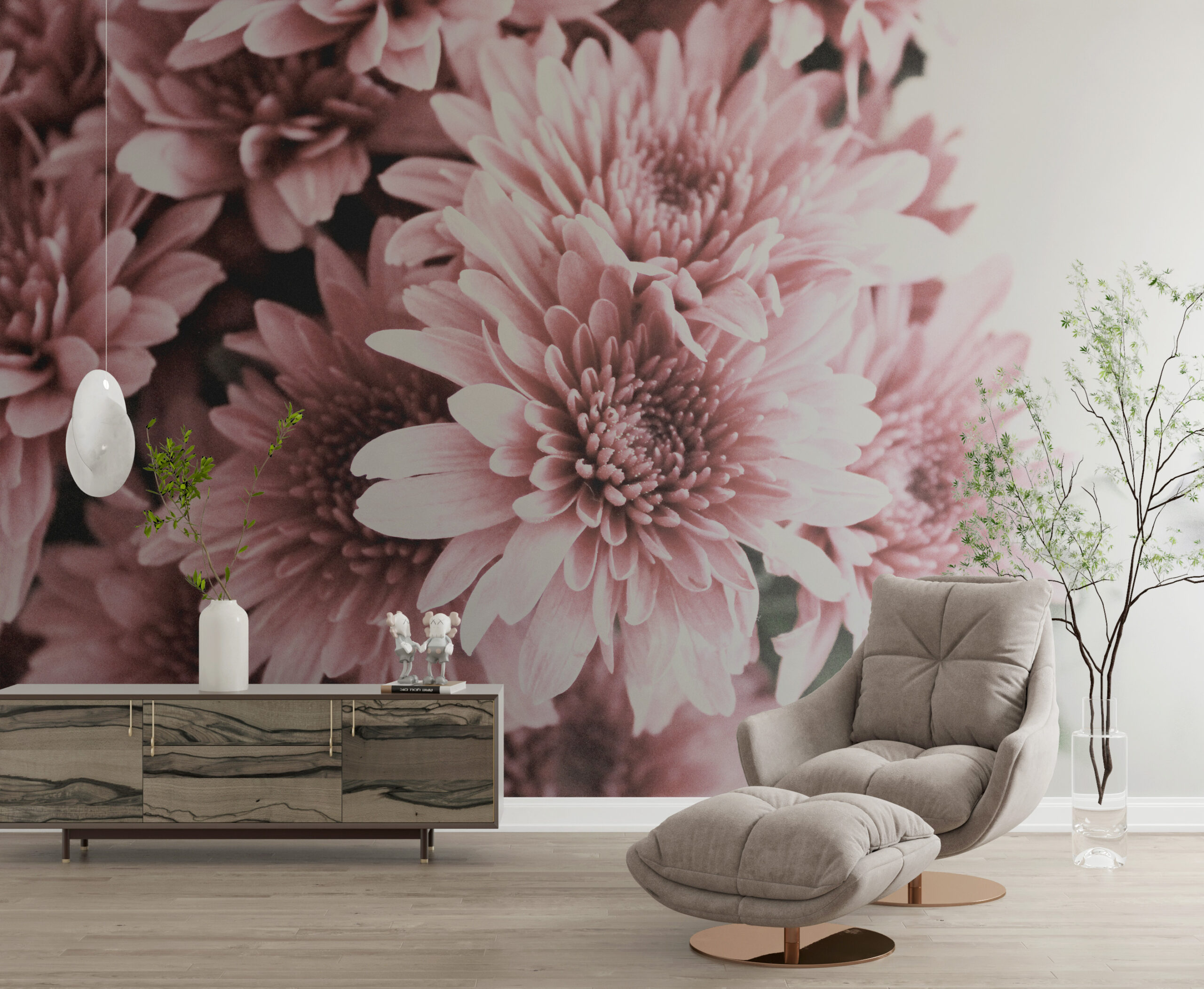 Roze bloem Fotobehang