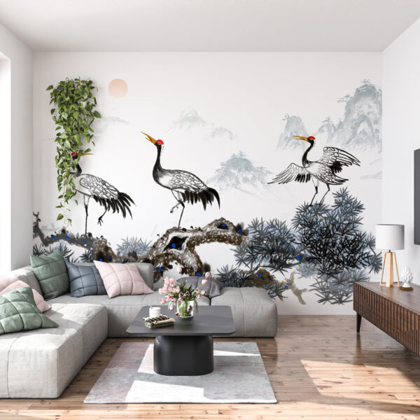 Fotobehang Vogels in de Bergen