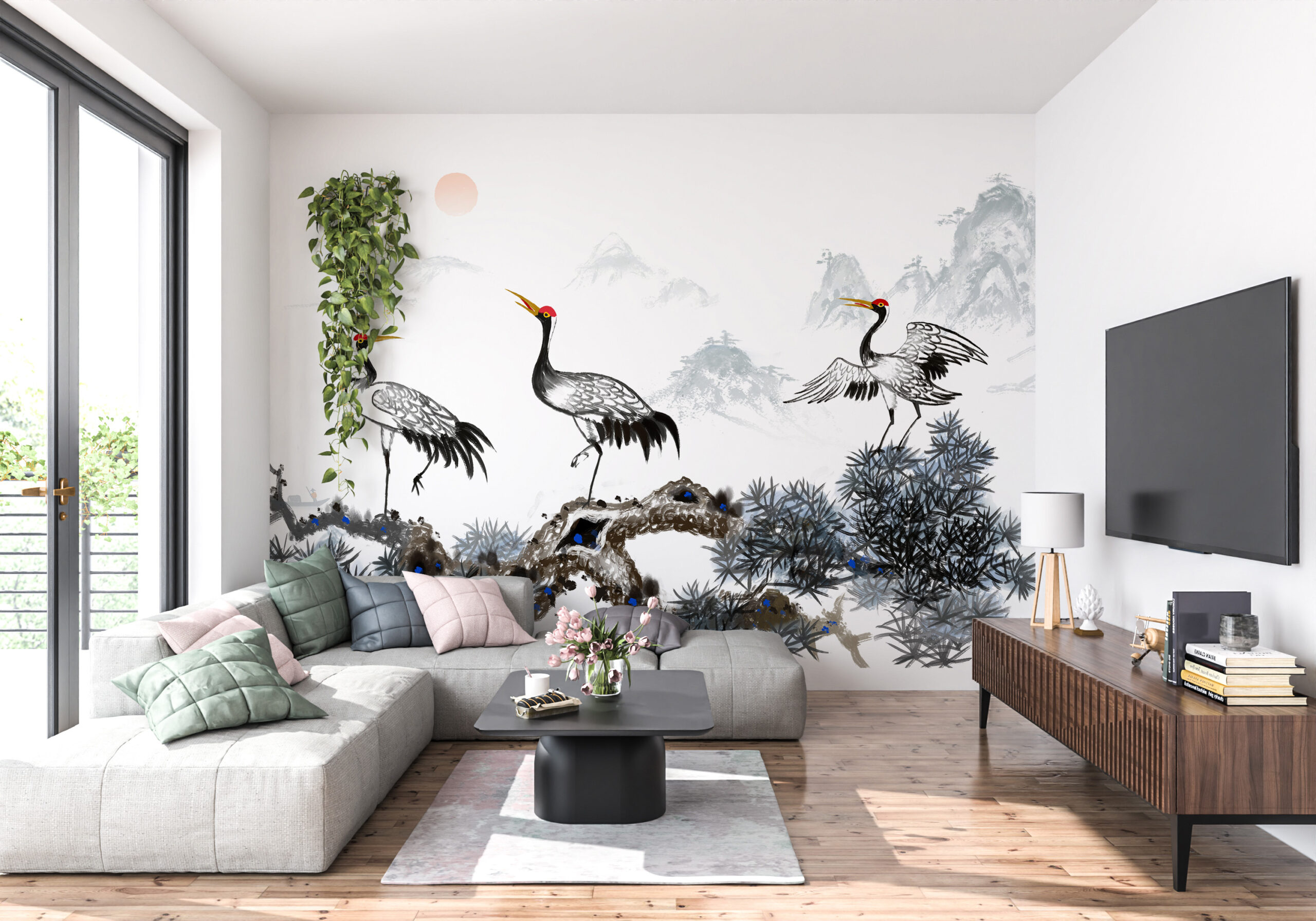 Fotobehang Vogels in de Bergen