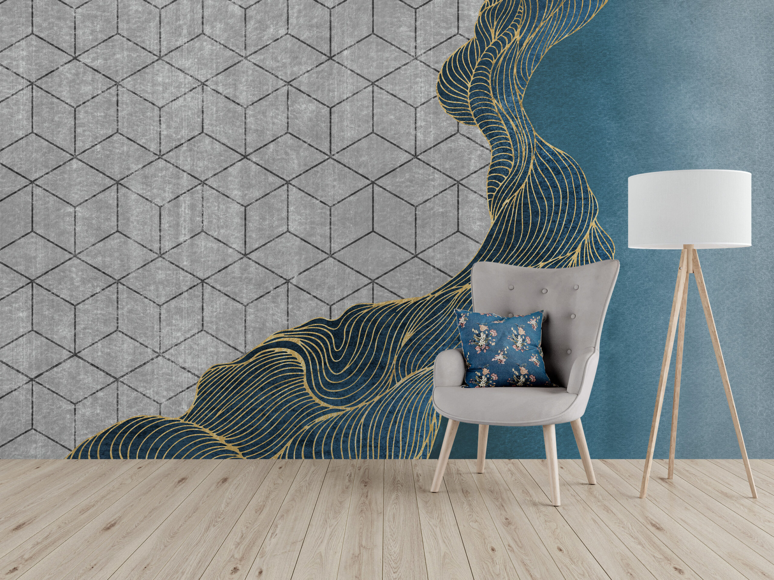 Fotobehang Geometrie en golven