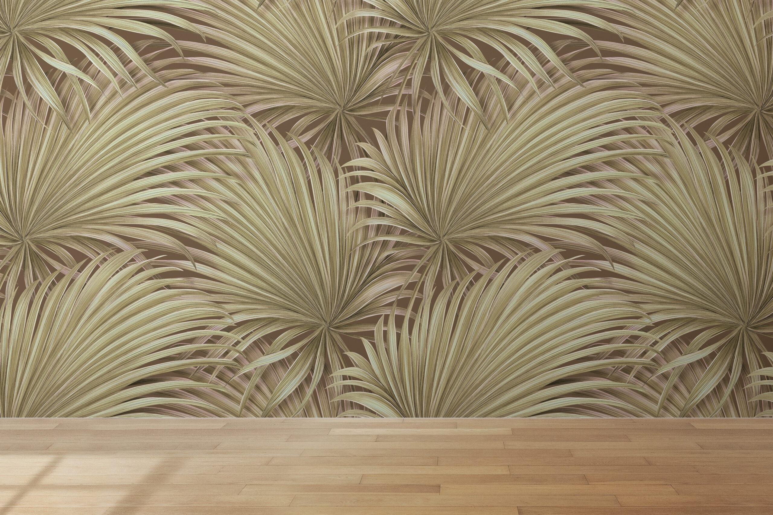 Foto Fotobehang Tropical Gold Leaves