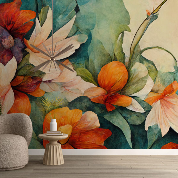 Fotobehang aquarel bloemen