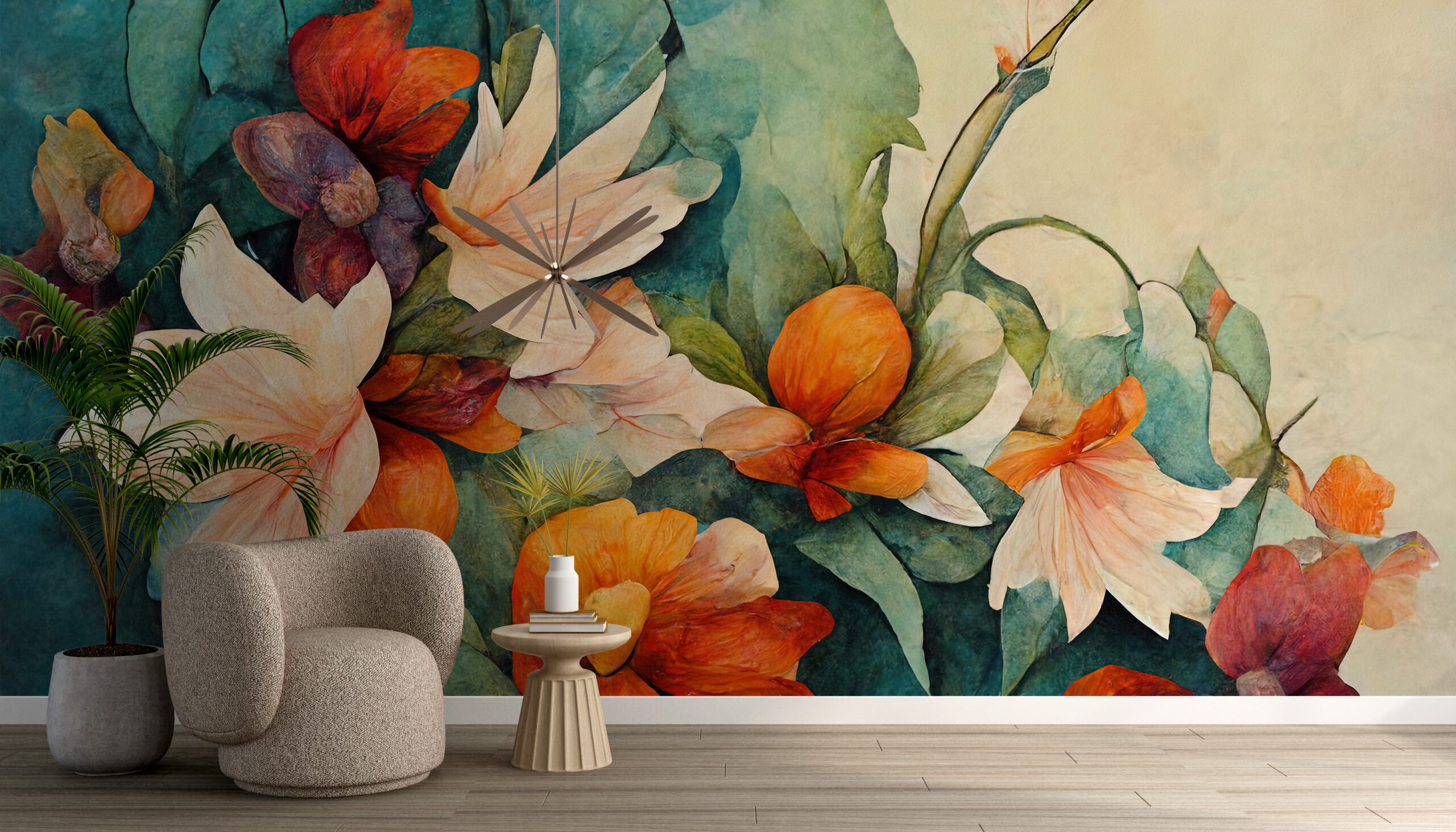 Fotobehang aquarel bloemen