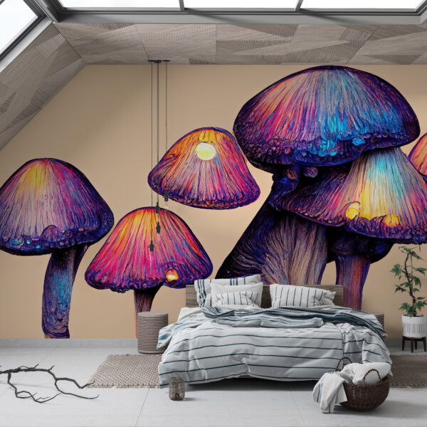 Fotobehang Galaxy Paddenstoelen