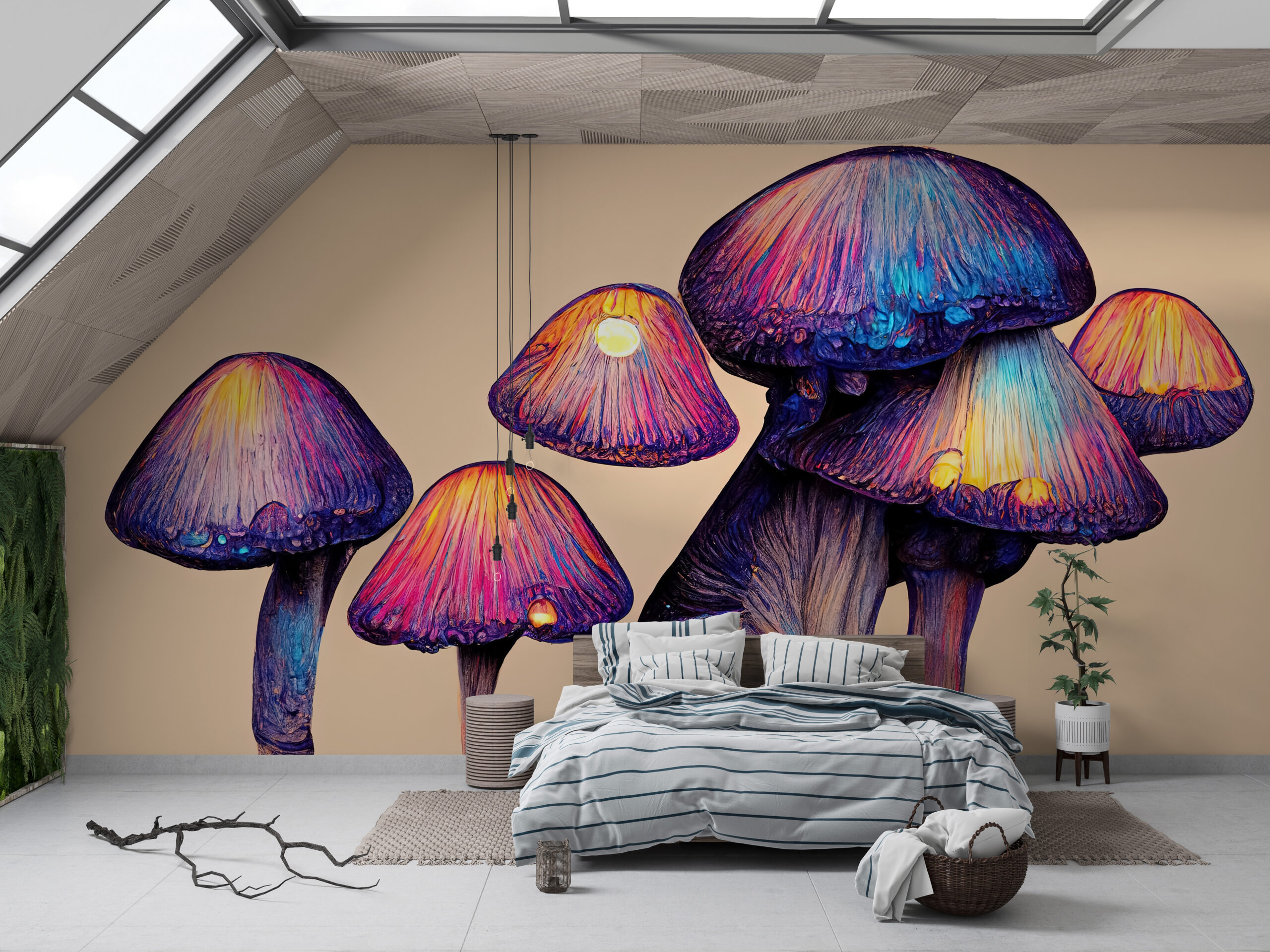 Fotobehang Galaxy Paddenstoelen